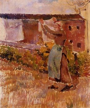 Camille Pissarro : Women Tending the Laundry